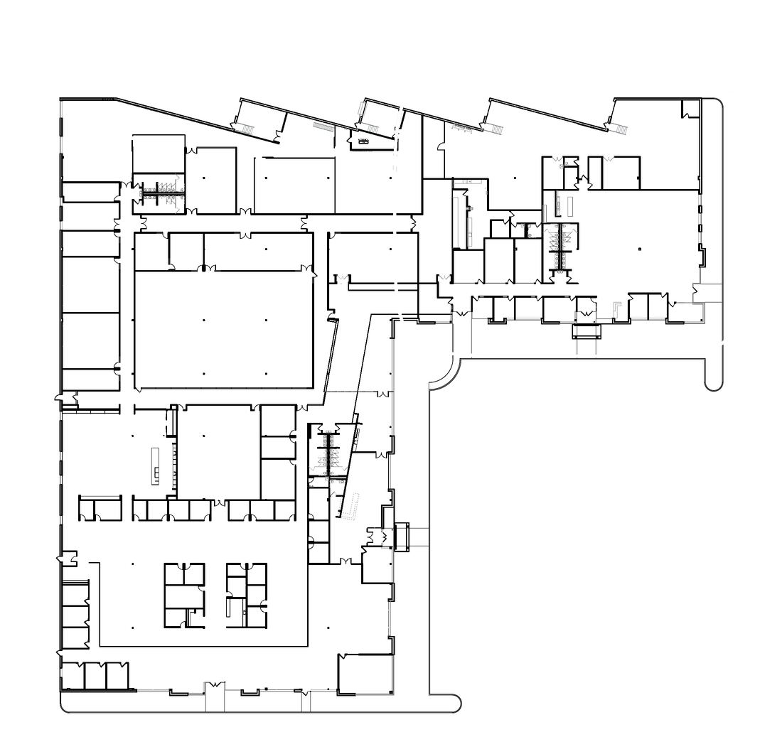Floor plan of 14755 27th Avenue North showing office, lab and warehouse areas